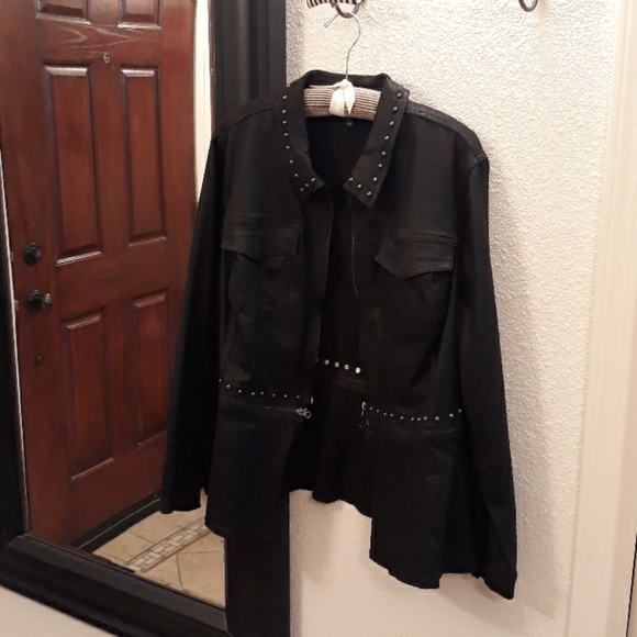 NEW Lane Bryant Crop or Long Black Moto Jacket - Picture 3 of 11